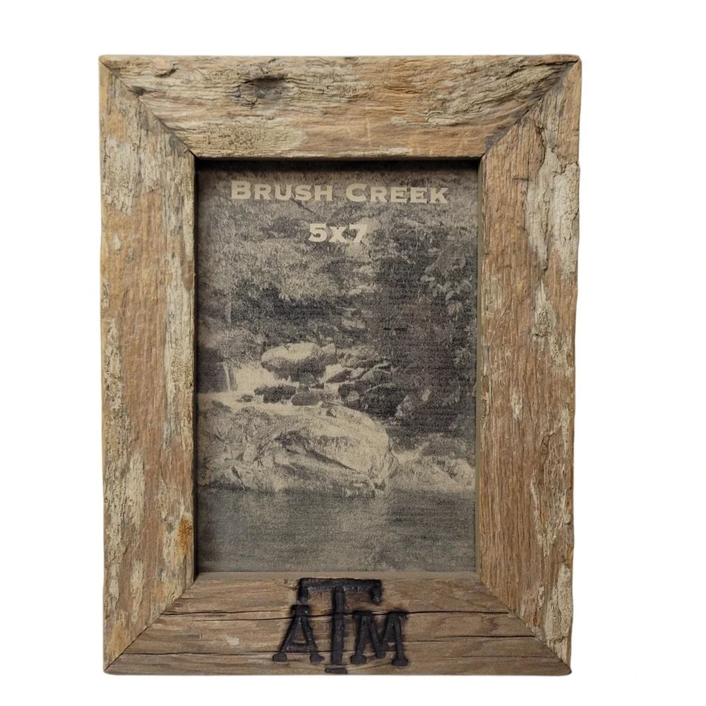 Brush Creek Texas A&M Aggies Reclaimed Barn Wood Picture Frame 5x7 Rustic ATM